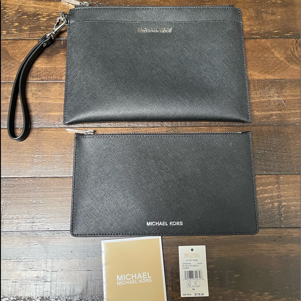 Michael Kors Jet Set Travel Black and Silver